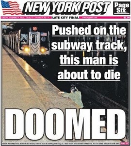 ‘Doomed’ New York Post Criticised Over Subway Death Front Page